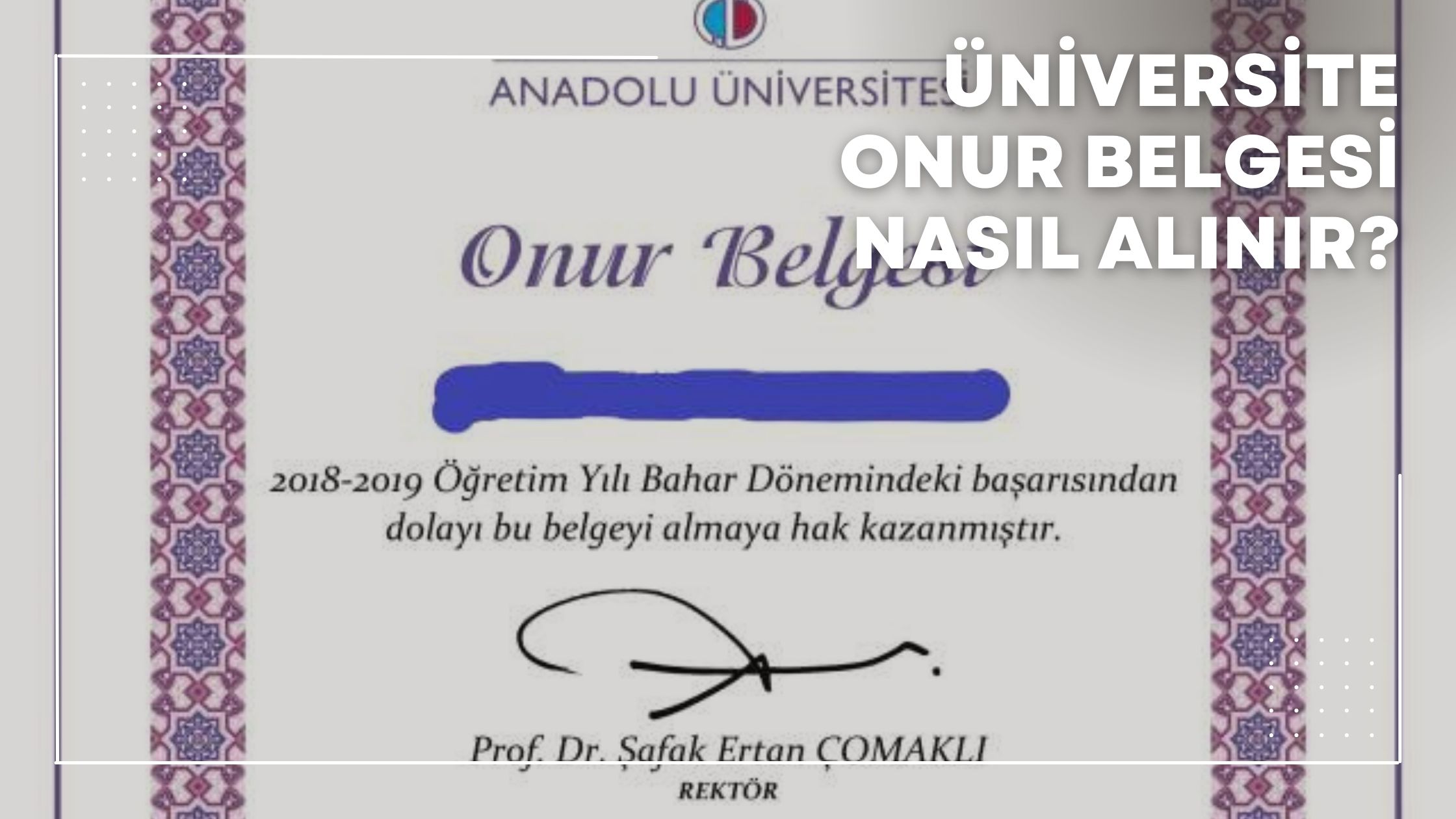 Üniversite Onur Belgesi Nasıl Alınır?