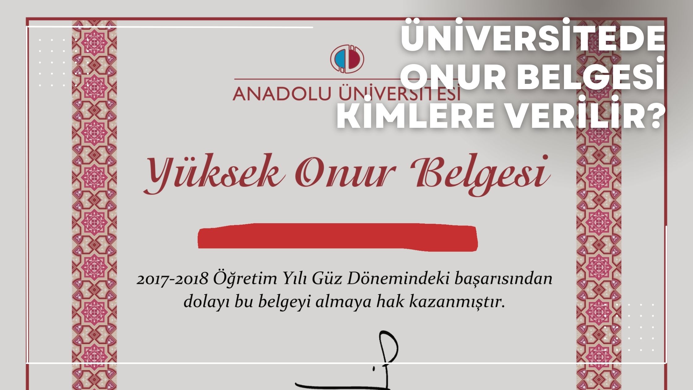 Üniversitede Onur Belgesi Kimlere Verilir?