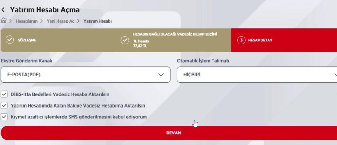 Ziraat Kuruma Ait Hesaba Bağlı Yatırım Hesabı Açılamaz