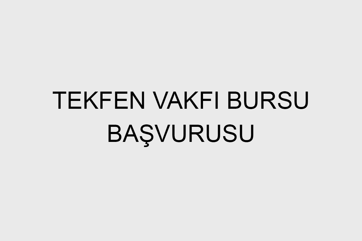 Tekfen Vakfı Bursu