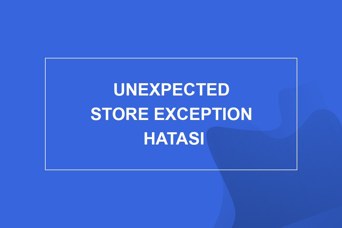 Unexpected Store Exception Hatası