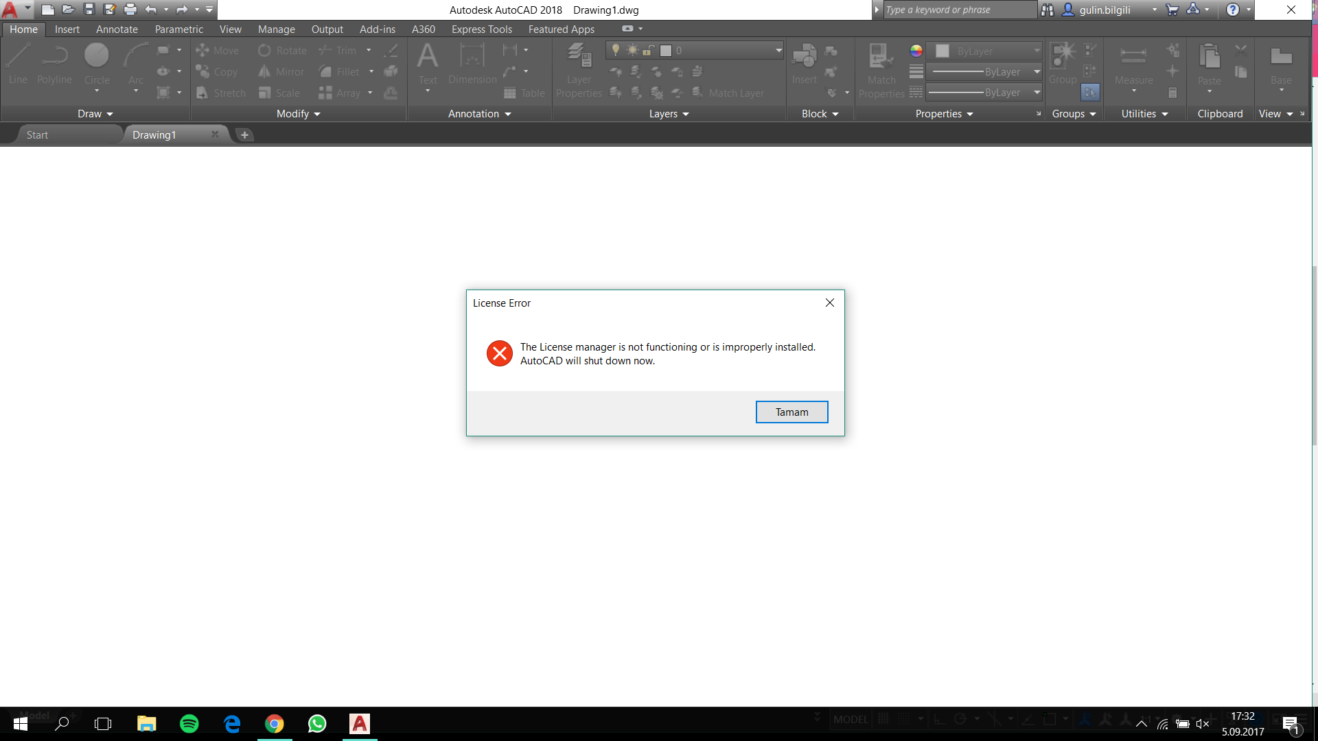 your autocad license is not valid hatası